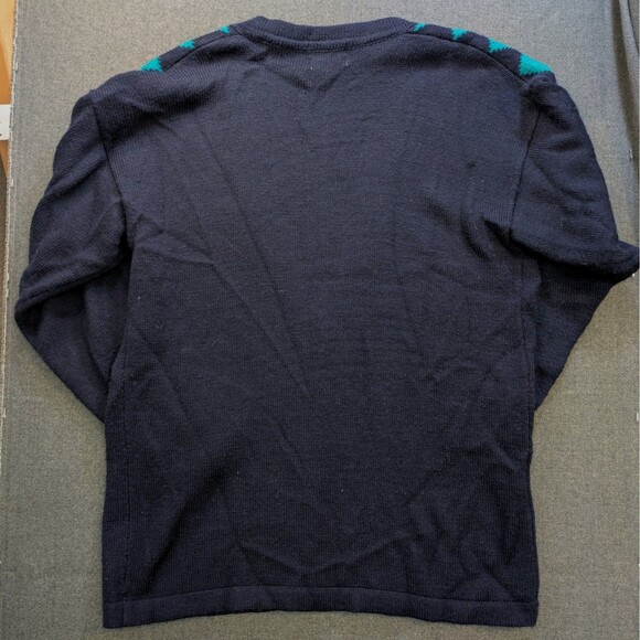 Vintage Koret Cardigan Women's Large Navy Argyle Preppy Academia Wool - Picture 3 of 11